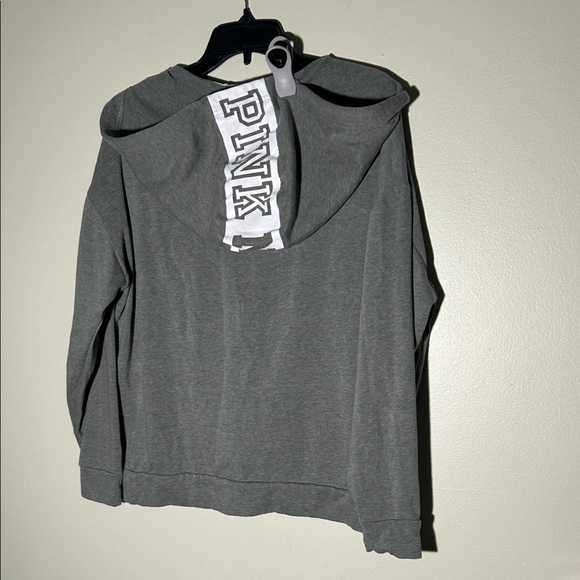 PINK Victoria's Secret Vintage Oversized Gray V-Neck Hoodie - Picture 5 of 6